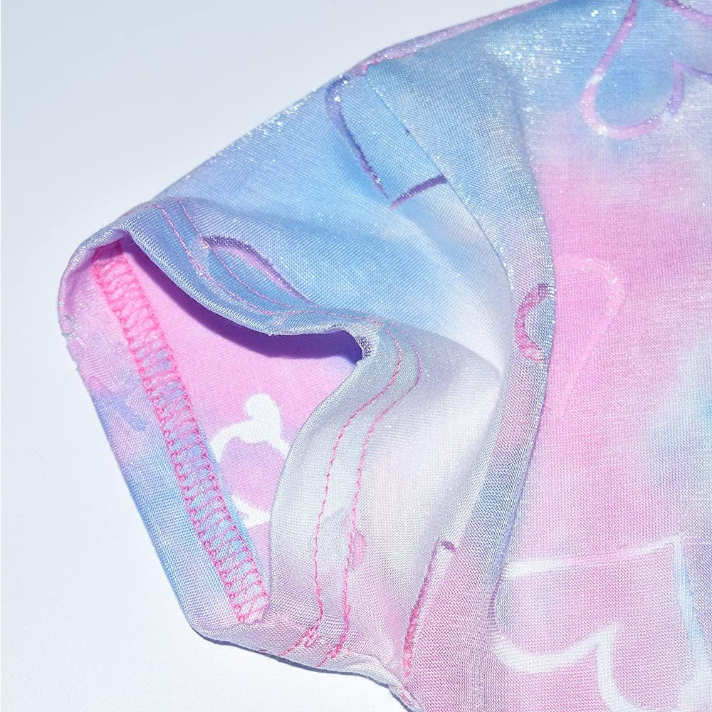 2-8T Girl Short Set 2Pc Casual Outfit Denim Overall T-Shirt