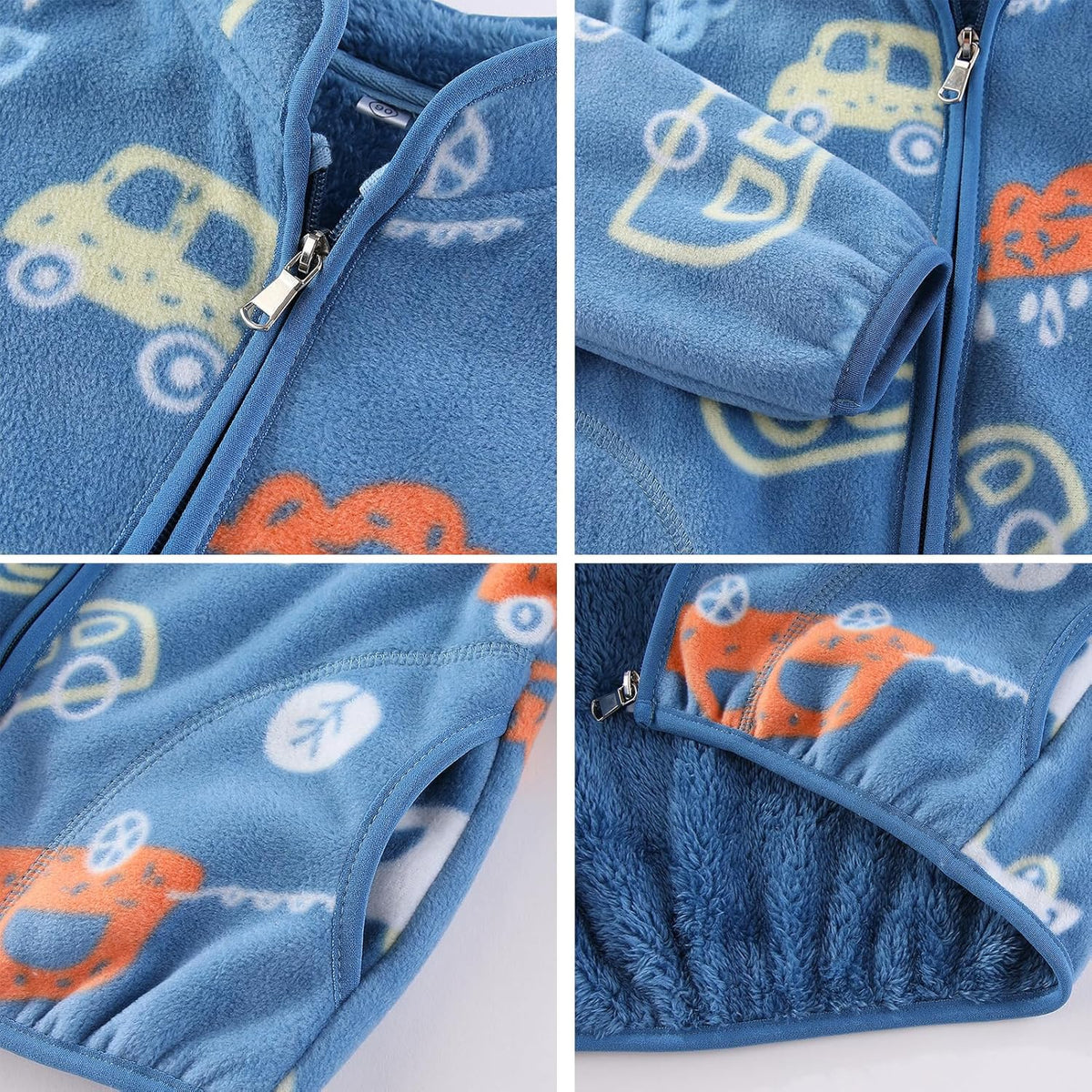 Toddler Kids Polar Fleece Jacket, Thickened Full-Zip Long Sleeve Warm Coats Outwear for Baby Boys Girls Autumn Spring Winter
