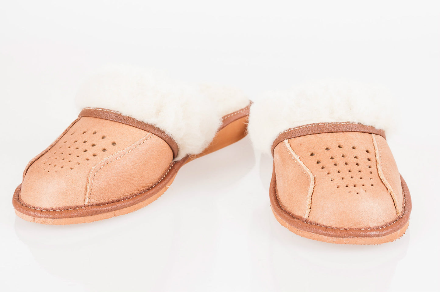 Ladies/Women`S 100% Natural Leather Warmed Slippers with Sheepskin Wool All Size