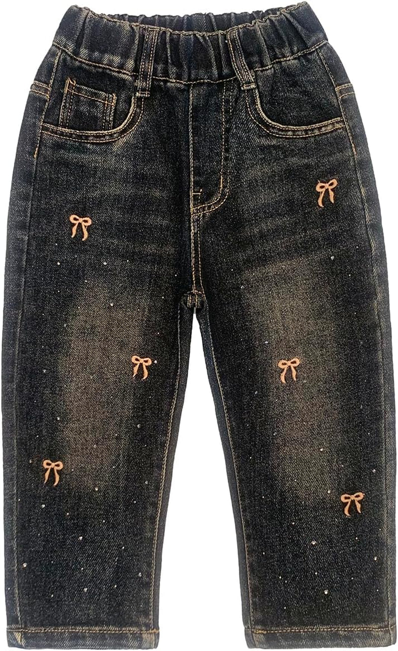 2-7T Spring Fall Summer Little Girls 2Pcs Clothing Set T Shirt and Jeans