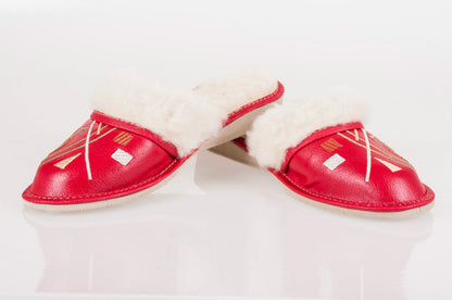 Women`S/Ladies Warmed Slippers 100% Natural Leather&Sheepw