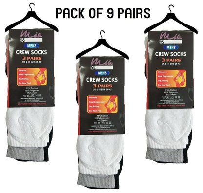 12 Pairs Mens Working Sock Ankle Socks Heel and Toe Protection Adults Size 6-11