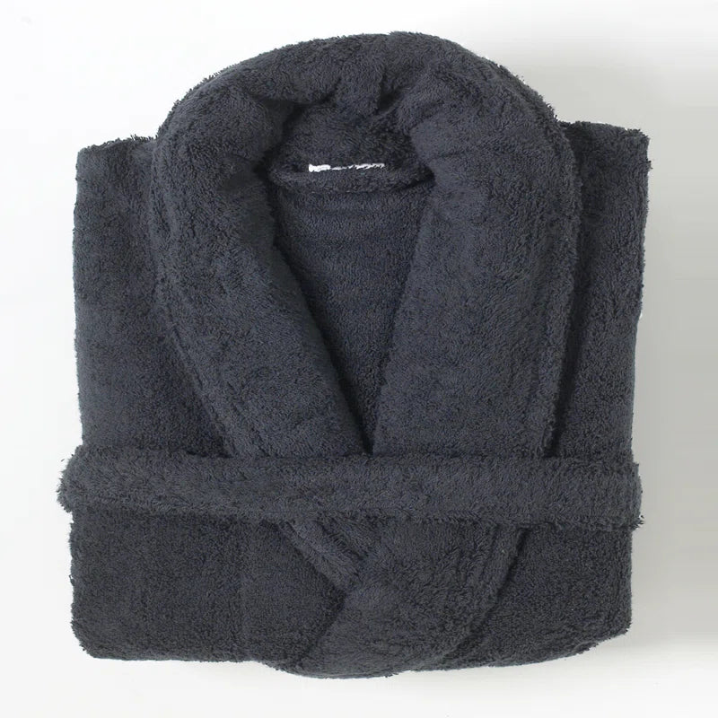 Deidrich 100% Egyptian-Quality Cotton Adult above Knee Bathrobe with Pockets