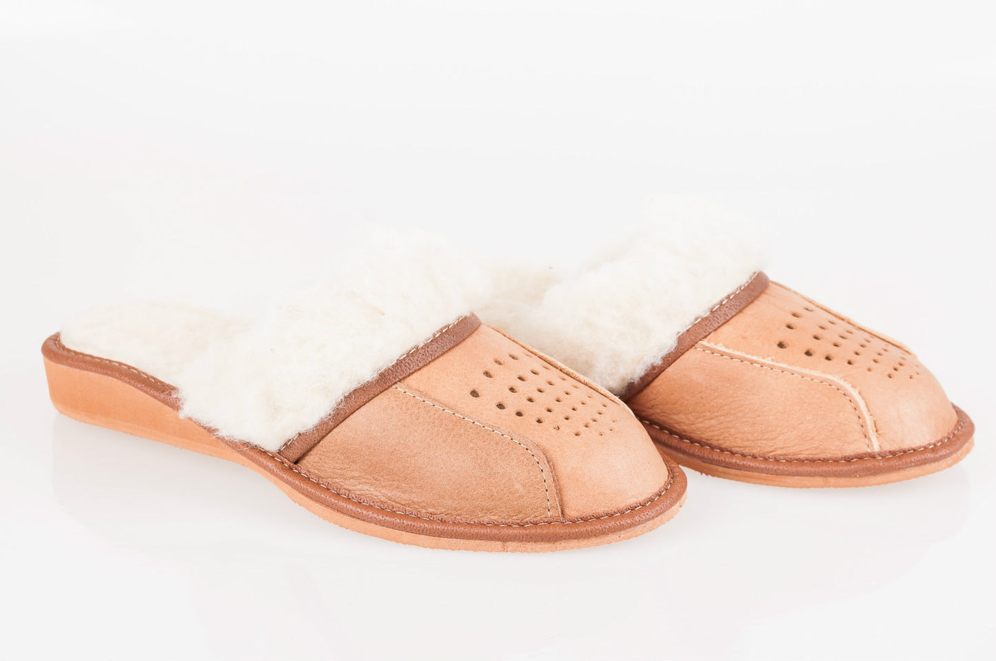 Ladies/Women`S 100% Natural Leather Warmed Slippers with Sheepskin Wool All Size