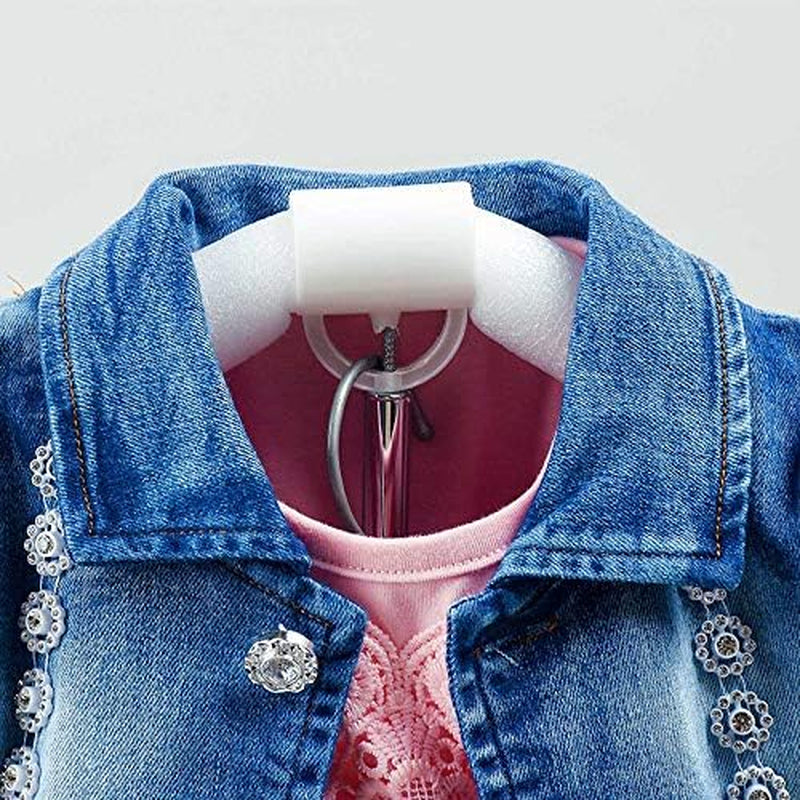 Spring Autumn Baby Girls Clothing Sets 3 Pcs Long Sleeve Tops Denim Jacket and Denim Trousers