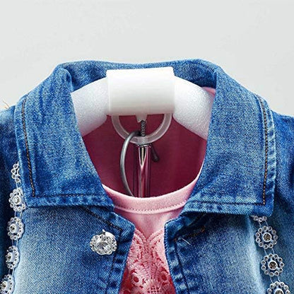 Spring Autumn Baby Girls Clothing Sets 3 Pcs Long Sleeve Tops Denim Jacket and Denim Trousers