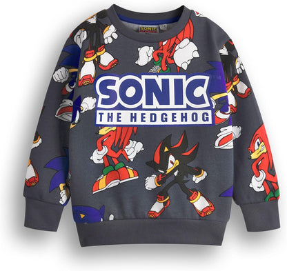 Boys Sweatshirt & Shorts Set | Kids All over Print Graphic Sweater with Matching Bottoms | Shadow Knuckles Apparel Outfit for Gamers | Daywear Gaming Character Merchandise Gift