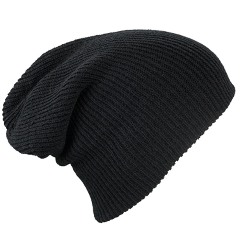 Mens Ladies Knitted Woolly Winter Slouch Beanie Hat Cap One Size Skateboard
