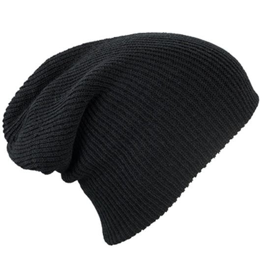 Mens Ladies Knitted Woolly Winter Slouch Beanie Hat Cap One Size Skateboard