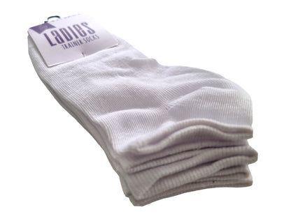 Ladies Trainers Socks White X 3 Pairs Triple Pack Size 4 to 7 Medium SK272