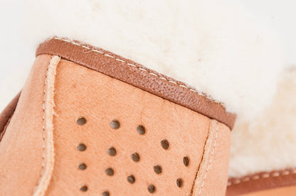 Ladies/Women`S 100% Natural Leather Warmed Slippers with Sheepskin Wool All Size