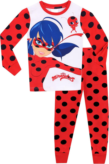 Girls Pyjamas | Snug Fitting Girls Pjs | Ladybug Pyjamas for Kids