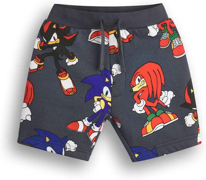 Boys Sweatshirt & Shorts Set | Kids All over Print Graphic Sweater with Matching Bottoms | Shadow Knuckles Apparel Outfit for Gamers | Daywear Gaming Character Merchandise Gift