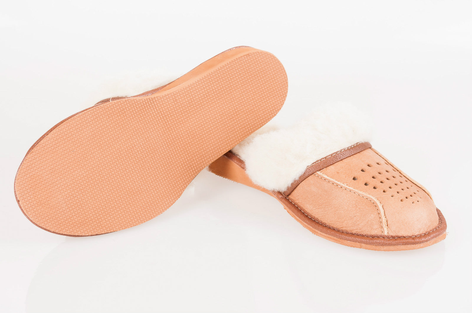 Ladies/Women`S 100% Natural Leather Warmed Slippers with Sheepskin Wool All Size