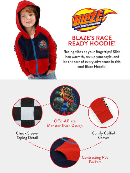 and the Monster Machines Boys Hoodie | Monster Truck Hoodies for Boys | Boys' Hoodies | Ages 18 Months to 8 Years