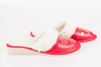 Women`S/Ladies Warmed Slippers 100% Natural Leather&Sheepw