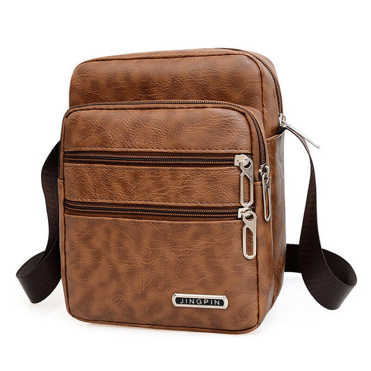 Men Small Laptop Messenger Bags Men'S Leather Shoulder Bag Crossbody Wallet Bags