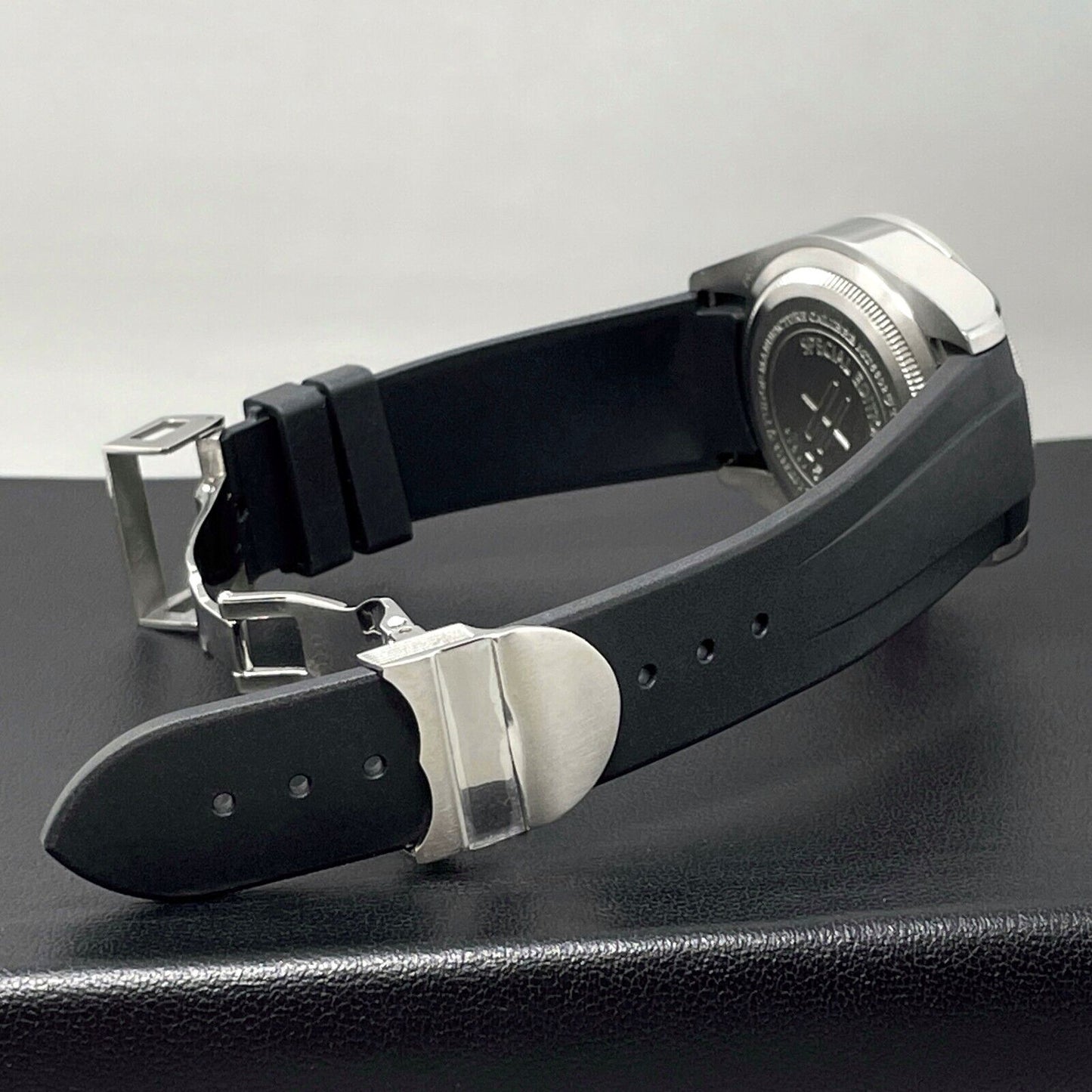 22Mm Black Curved End FKM Rubber Watch Strap Band for Tudor Black Bay GMT Chrono