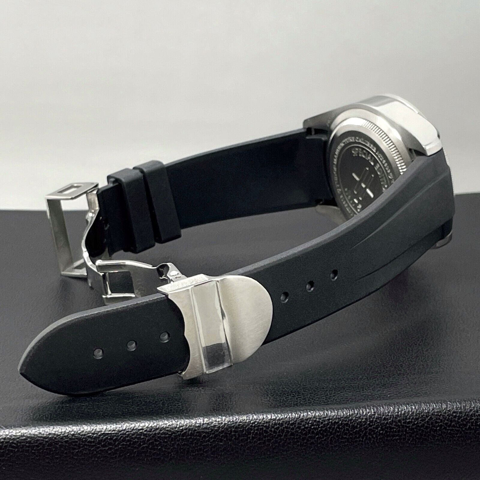 22Mm Black Curved End FKM Rubber Watch Strap Band for Tudor Black Bay GMT Chrono