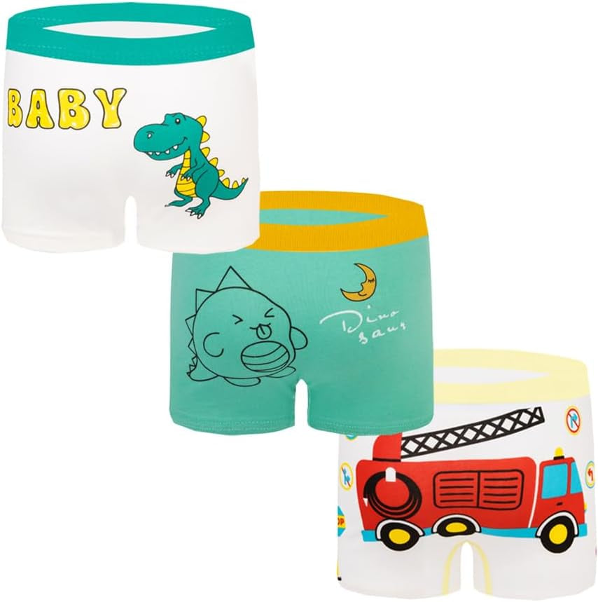 Boys Underwear Boxer Shorts Cotton Dinosaur Pattern Boxer Brief Underwear 12 Pack, 3-13 Years