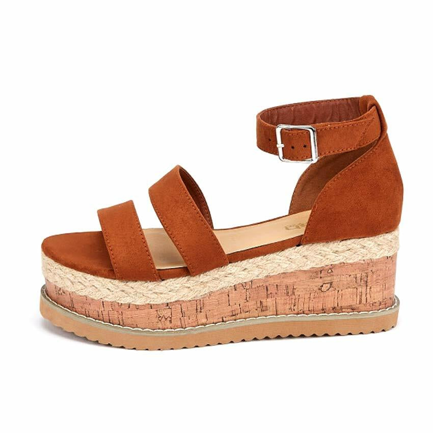 Ladies Wedge Platform Sandals Fancy Summer Dress Heels Walking Party Shoes Size