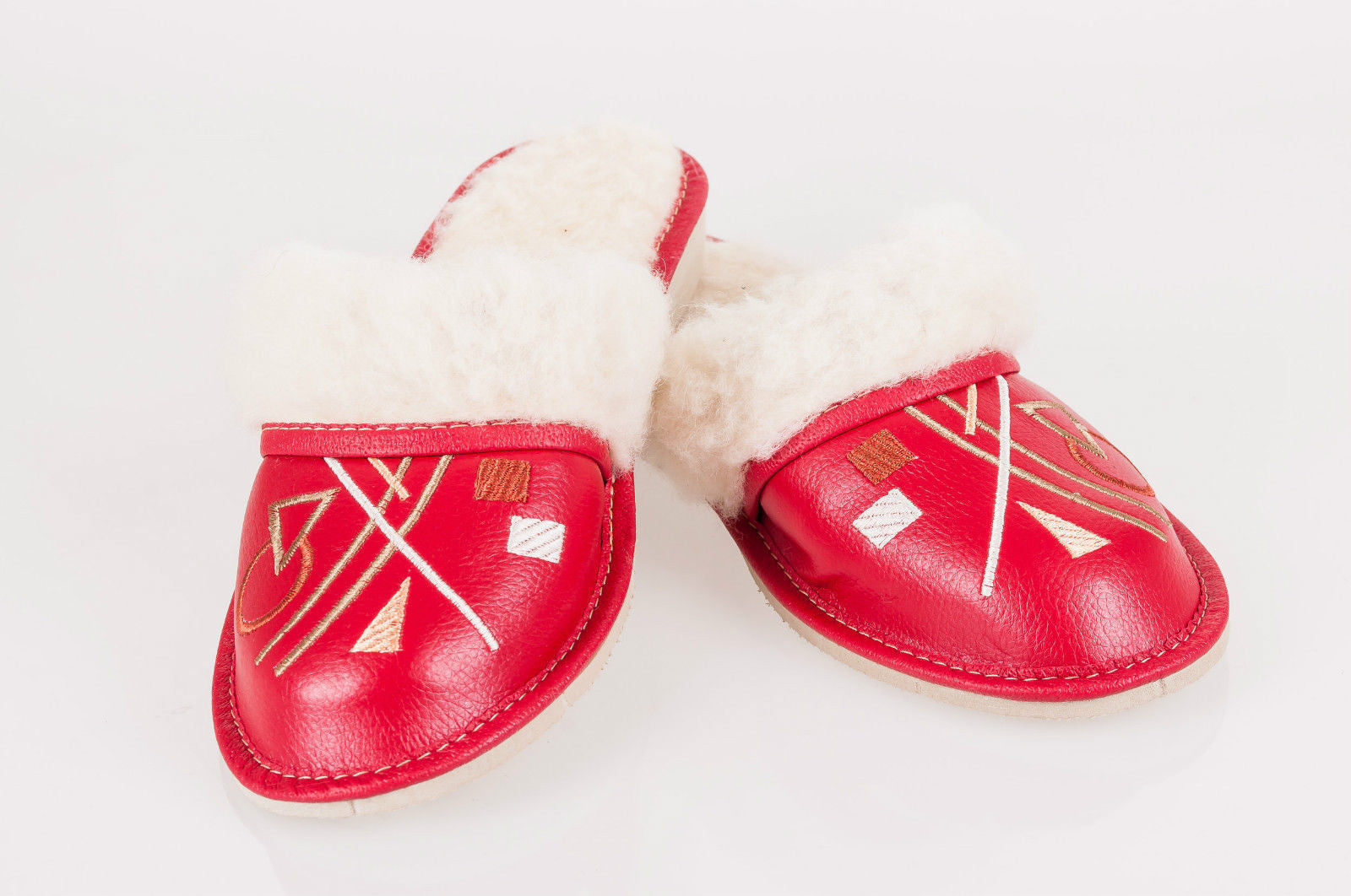 Women`S/Ladies Warmed Slippers 100% Natural Leather&Sheepw