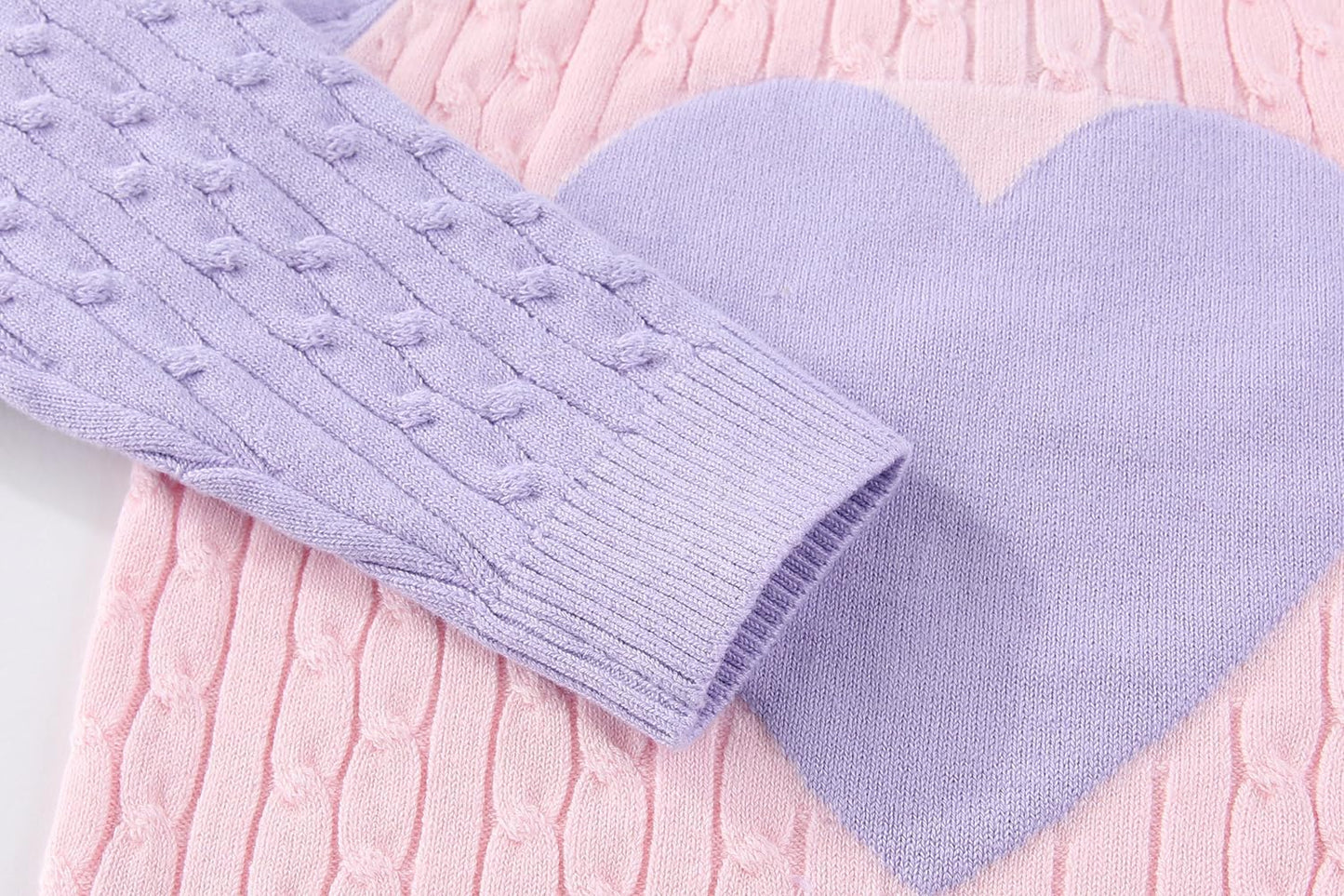 2-7T Spring Fall Little Girls 2Pcs Clothing Set Heart Sweater and Straight Jeans