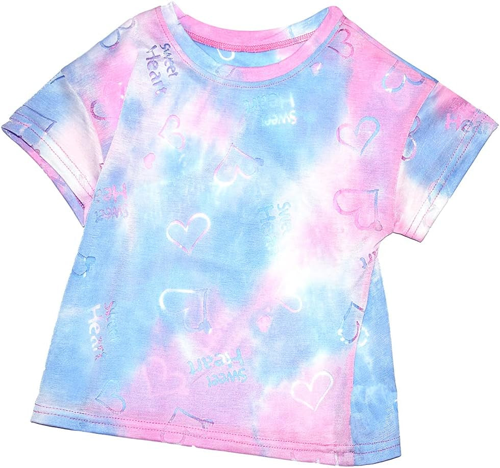 2-8T Girl Short Set 2Pc Casual Outfit Denim Overall T-Shirt