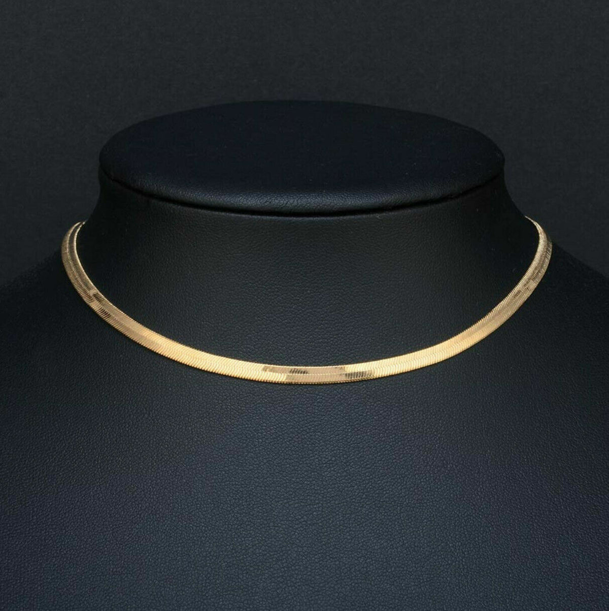 Simple Sexy Gold Silver Plated Shiny Flat Plain Snake Bone Chain Choker Necklace