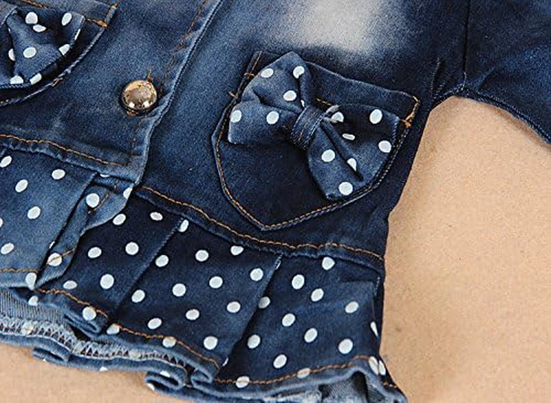 Baby Girls Denim Clothing Sets 3 Pieces Sets T Shirt Denim Jacket and Jeans