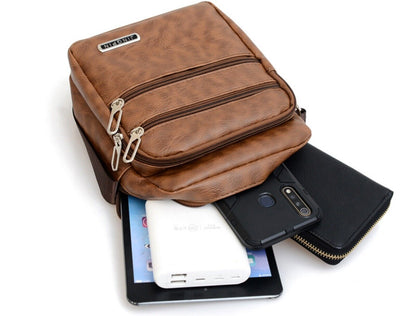 Men Small Laptop Messenger Bags Men'S Leather Shoulder Bag Crossbody Wallet Bags