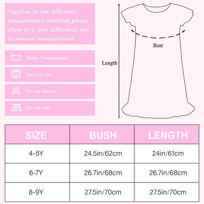 Kid Girls Nightgown Night Dress Unicorn Rainbow Princess Pajamas Sleepwear Nightie