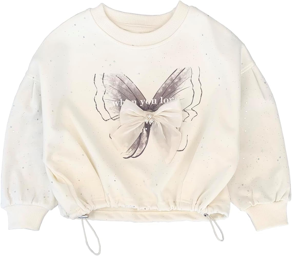 4-10Years Spring Fall Little Big Girls T Shirt and Jeans 2Pcs Clothing Sets