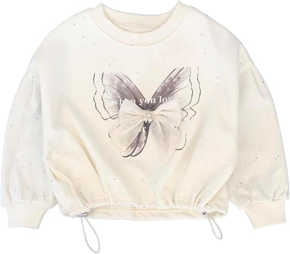 4-10Years Spring Fall Little Big Girls T Shirt and Jeans 2Pcs Clothing Sets