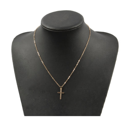 Christian Religious Silver Gold Chain Pendant Charm Small Cross Necklace Choker