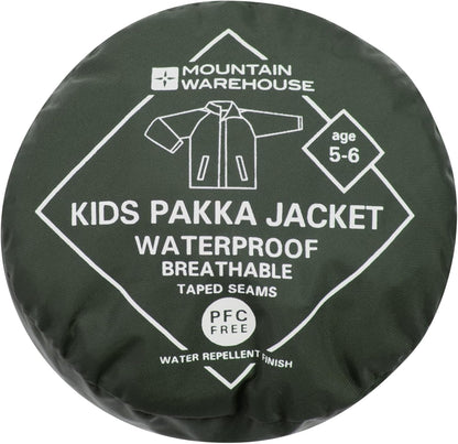 Pakka Kids Waterproof Jacket - Wind Resistant, Lightweight,Breathable Rain Coat for Girls & Boys, Packaway Bag - for Rain, Autumn, Winter