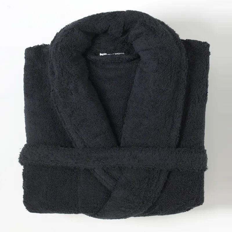 Deidrich 100% Egyptian-Quality Cotton Adult above Knee Bathrobe with Pockets