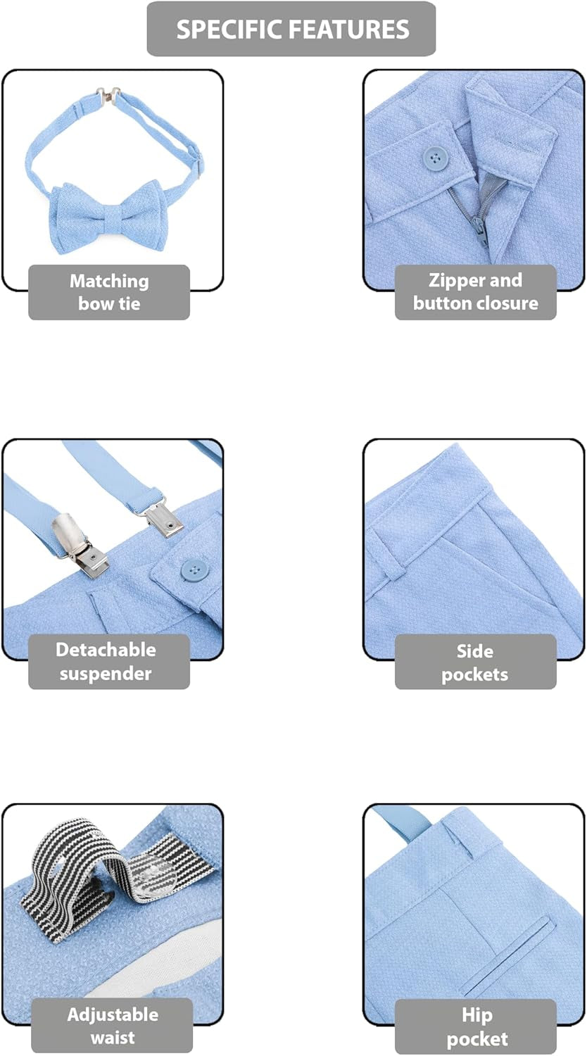 Boys Formal Slim Fit Boy Pant Set of 4 Pcs, Gentleman Wedding Outfits, Formal Dress Set