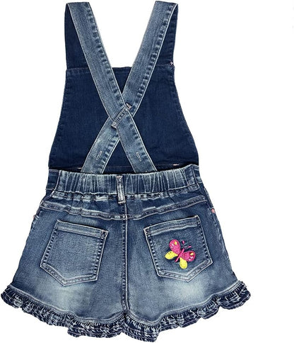 2-8T Girl Short Set 2Pc Casual Outfit Denim Overall T-Shirt