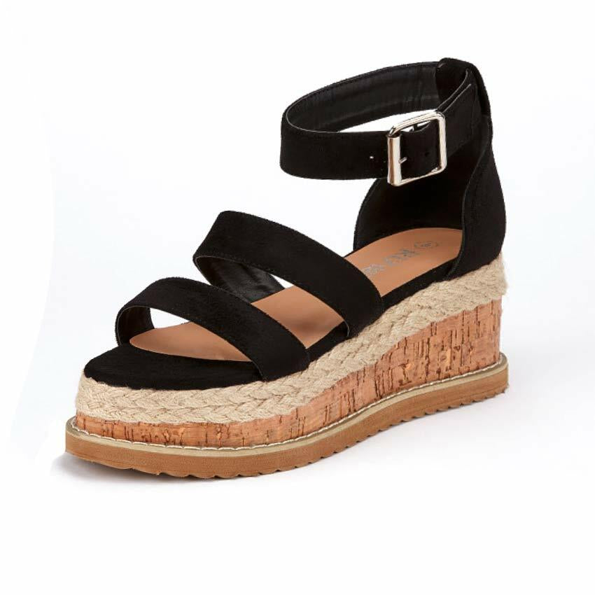 Ladies Wedge Platform Sandals Fancy Summer Dress Heels Walking Party Shoes Size
