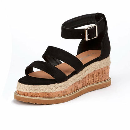 Ladies Wedge Platform Sandals Fancy Summer Dress Heels Walking Party Shoes Size