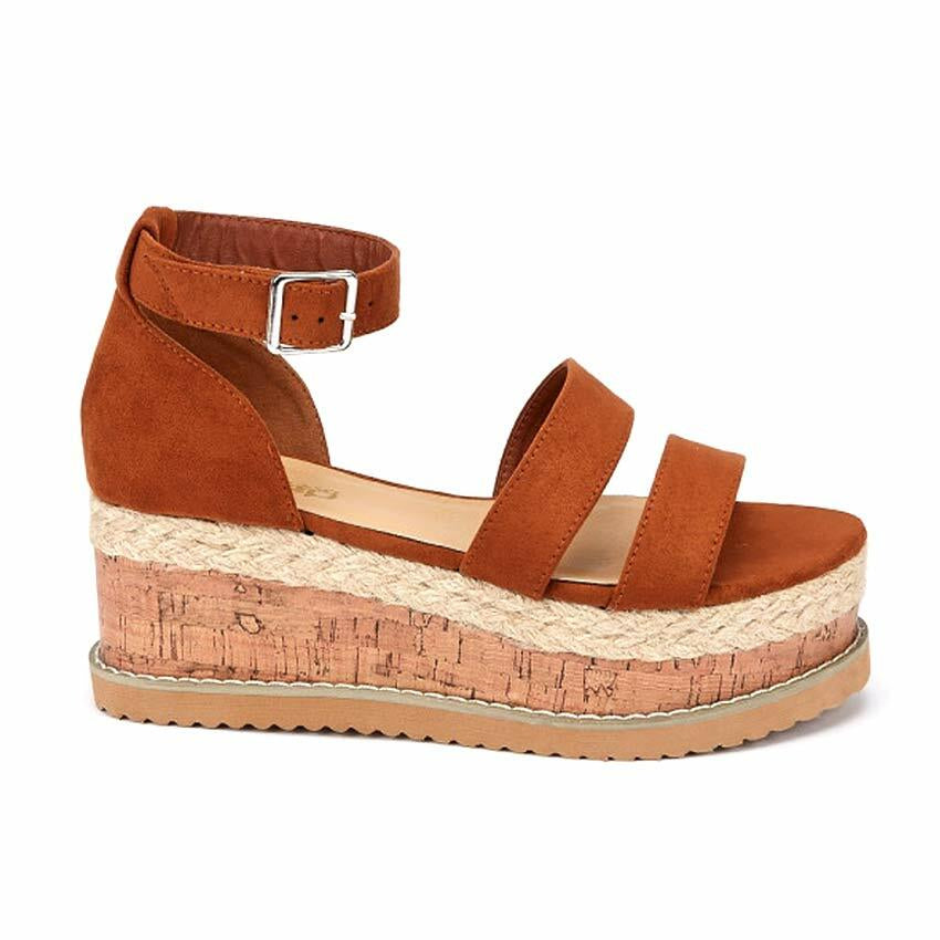 Ladies Wedge Platform Sandals Fancy Summer Dress Heels Walking Party Shoes Size