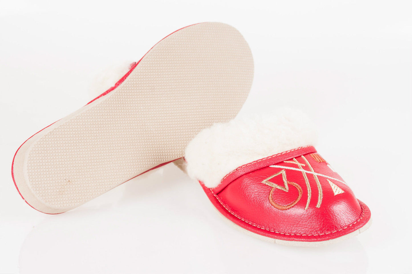 Women`S/Ladies Warmed Slippers 100% Natural Leather&Sheepw
