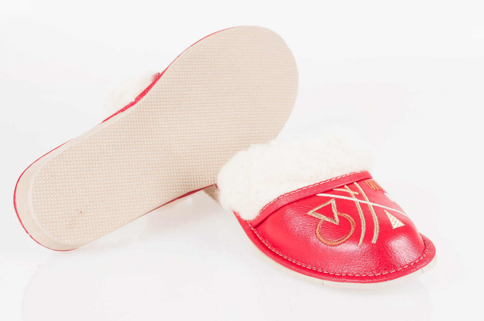Women`S/Ladies Warmed Slippers 100% Natural Leather&Sheepw