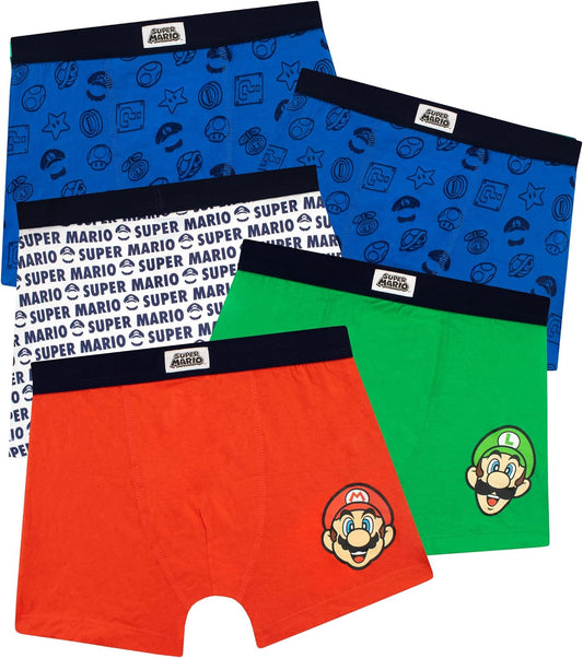 Boys Mario Briefs Pack of 5 Underwear for Kids