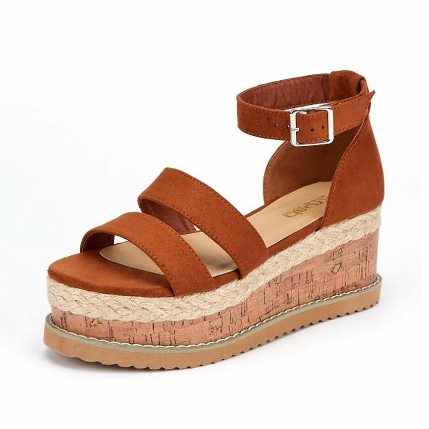 Ladies Wedge Platform Sandals Fancy Summer Dress Heels Walking Party Shoes Size