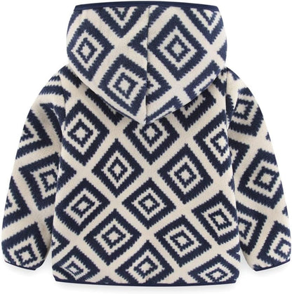 Boys Girls Polar Fleece Jacket with Hood Winter Thick Warm Outerwear Funny Cartoon