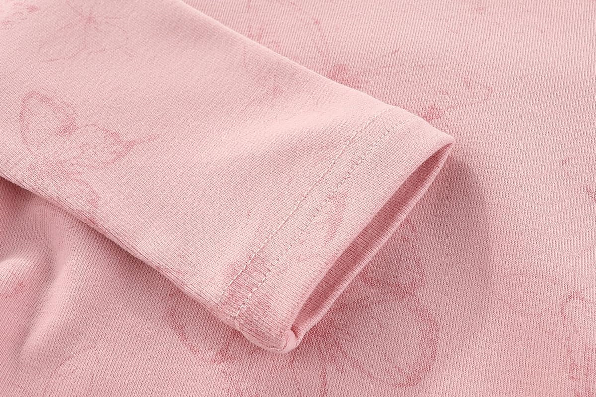 2-7T Spring Fall Little Girls 2Pcs Clothing Set Butterfly T Shirt and Boot-Cut Jeans