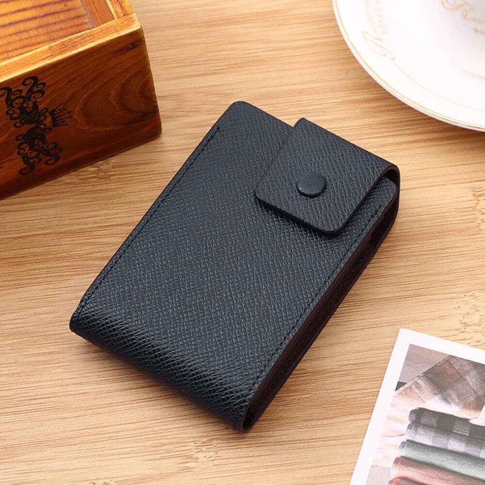 Credit Card Holder PU Leather ID Badge Money Pocket Purse 10 Slots Slim Case UK