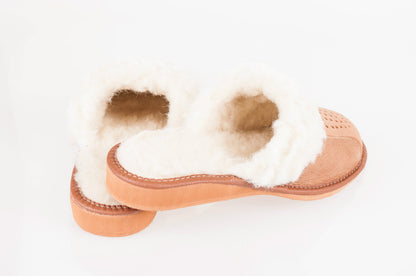 Ladies/Women`S 100% Natural Leather Warmed Slippers with Sheepskin Wool All Size